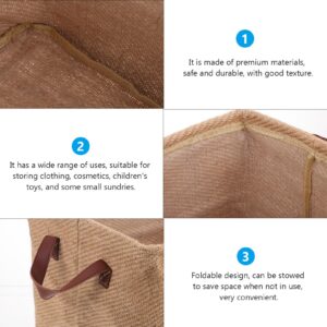 Alipis Foldable Storage Basket Folding Laundry Basket 1pc Jute Storage Basket Cylinder Baby Pe Waterproof Layer Wardrobe Basket Collapsing Laundry Baskets Jute Storage Box