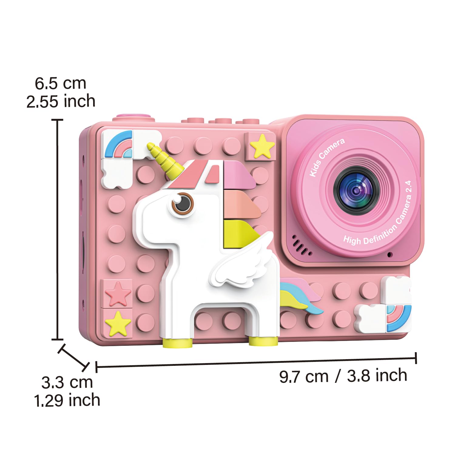 Kids Unicorn Camera Toys for Grils Boys: Kizeefun Mini HD Selfie Video Digital Camera for 3-12 Year Old Children, Christmas Birthday Gifts for 3 4 5 6 7 8 9 Baby Toddler