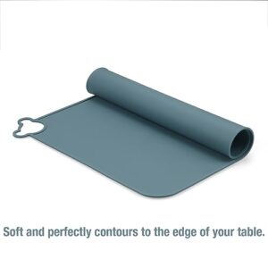 PandaEar 2 Pack Silicone Placemats for Baby Kids, Food Grade Non-Slip Eating Table Mats Portable Toddler Placemats for Dining Table & Restaurants -Blue & Brown