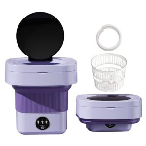 portable washing machine, foldable mini washing machine and spin dryer large capacity mini washer small foldable bucket washer suitable for apartment dorm,travelling，best gift choice -purple