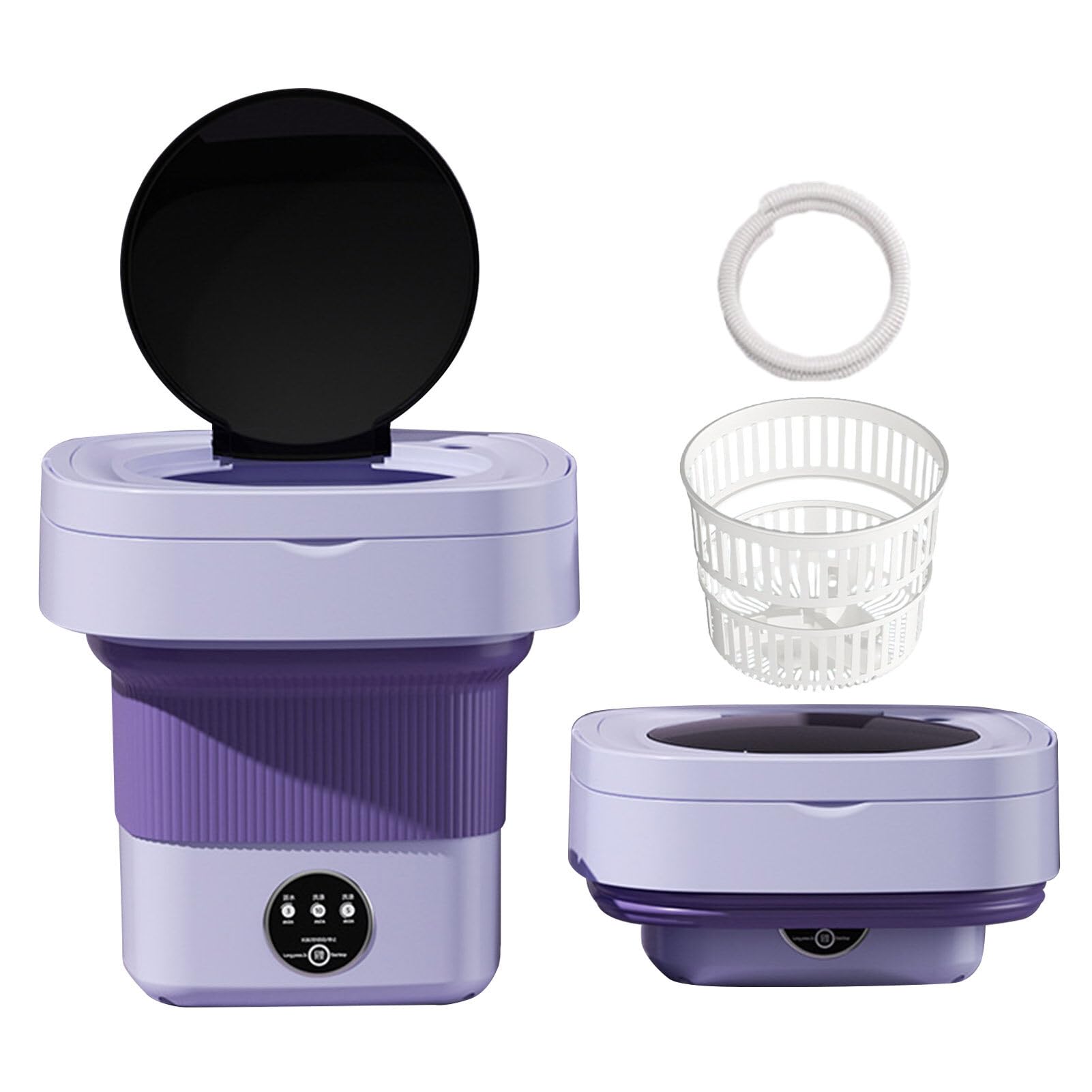 Portable Washing Machine, Foldable Mini Washing Machine and Spin Dryer Large Capacity Mini Washer Small Foldable Bucket Washer Suitable for Apartment Dorm,Travelling，Best Gift Choice -PURPLE