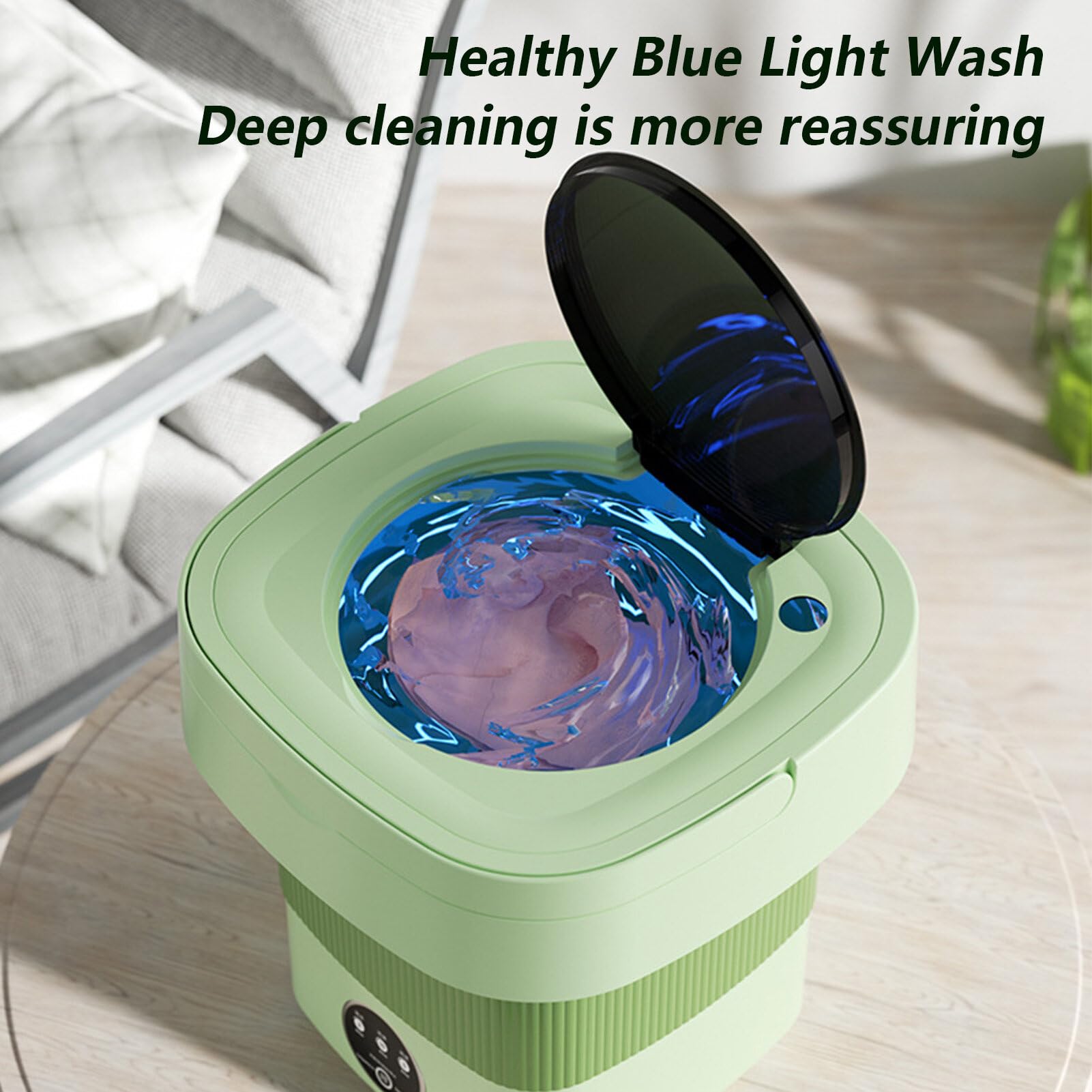 Portable Washing Machine, Foldable Mini Washing Machine and Spin Dryer Large Capacity Mini Washer Small Foldable Bucket Washer Suitable for Apartment Dorm,Travelling，Best Gift Choice -PURPLE