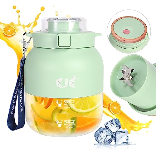 OKYUK 17 Oz Portable Blender, USB Rechargeable, Green, 10 Blades, 18500 RPM, Powerful Crushing, Fast Juicing, 0.5L Capacity