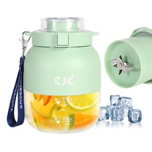 OKYUK 17 Oz Portable Blender, USB Rechargeable, Green, 10 Blades, 18500 RPM, Powerful Crushing, Fast Juicing, 0.5L Capacity