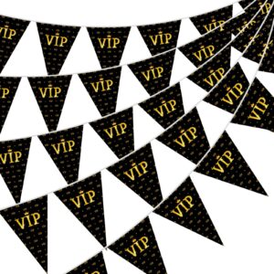 faccito 5 pieces 49 ft vip pennant banners movie night decorations vip party triangle banner flags vip party banners pennant bunting for red carpet movie theme party 1920s party supplies