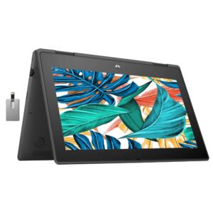 hp probook x360 11.6" hd 2-in-1 touchscreen notebook computer, intel celeron n5100 quad-core, 4gb lpddr4 ram, 64gb emmc storage, hd webcam, windows 10 pro, black.