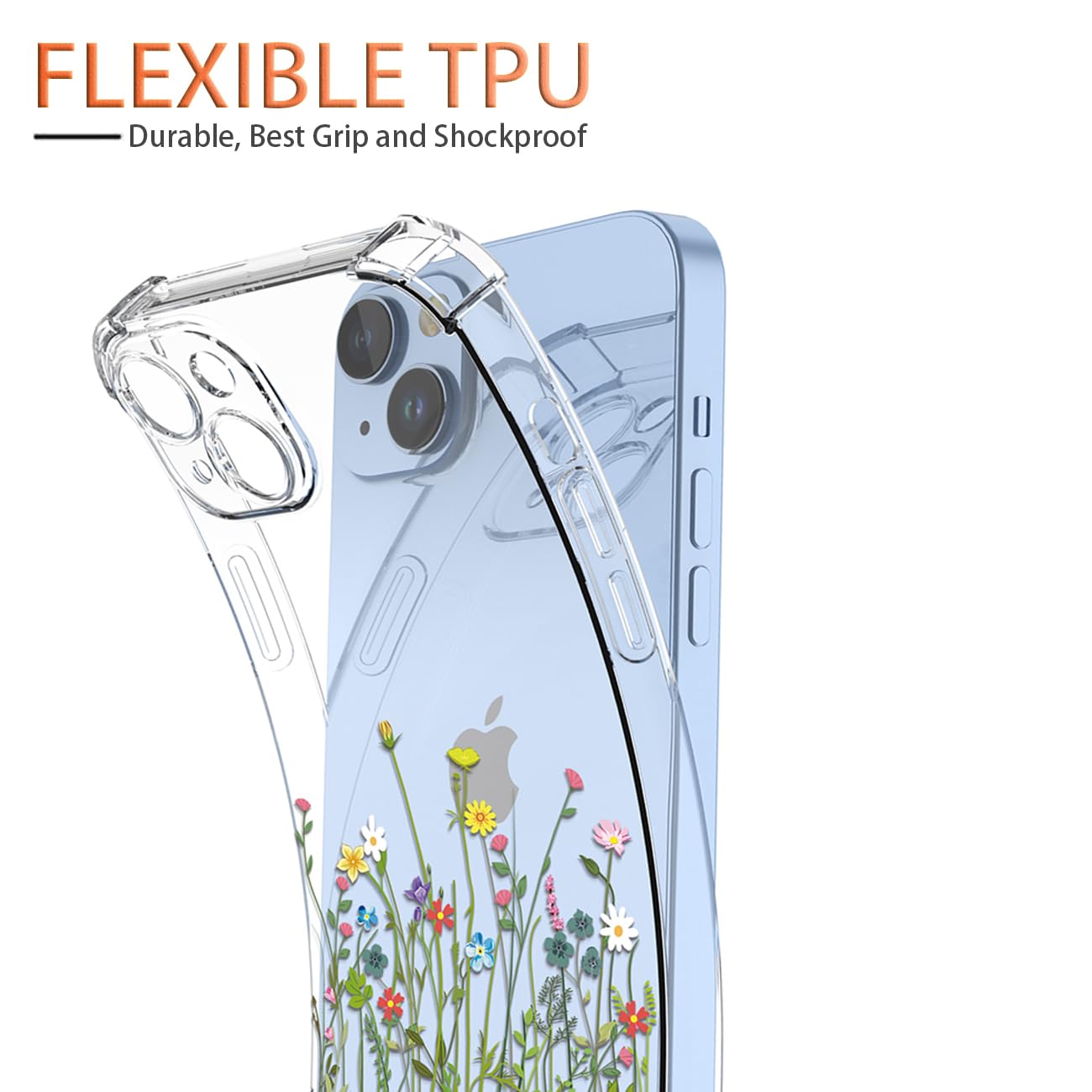 GTBDEKI Phone Case for Xperia 10 IV 5G Case, Sony 10 IV XQ-CC54 XQ-CC72 Case, Clear Case with Flower Garden Patterns Protective Phone Cover for Sony Xperia 10 IV Flower Bouquet