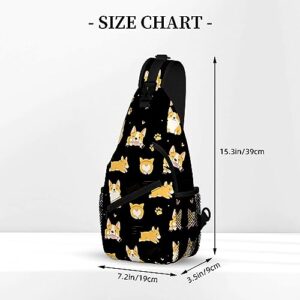 Corgis Crossbody Sling Backpack, Corgi Sling Bag Gifts, Dog Lover Single Shoulder Bag for Boys Girls Adults