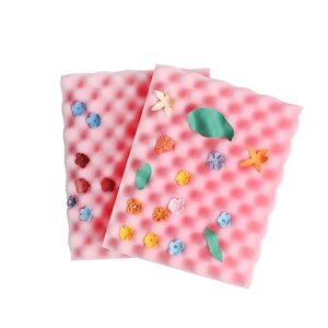 UPKOCH 4 PCS Gumpaste Dry Flower Sponge Mats gum paste foam tray dry flowers for decoration cake flower sponge fondant forming mat hand decor fondant cake dried flowers foam board