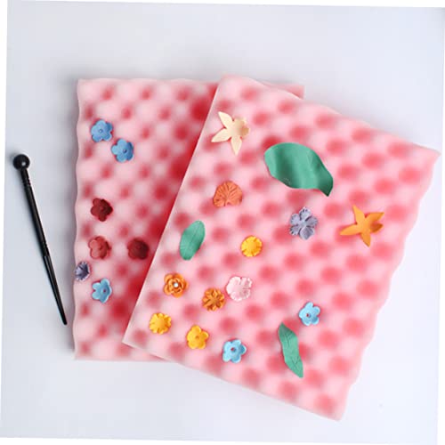 UPKOCH 4 PCS Gumpaste Dry Flower Sponge Mats gum paste foam tray dry flowers for decoration cake flower sponge fondant forming mat hand decor fondant cake dried flowers foam board