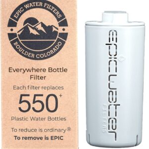 Epic Water Filters Everywhere Bottle Filter Complete Filter | 1-Pack | 75 Gallon Total Filter Life | 3-4 month Supply | Compatible with all Epic Water Bottles | Replaces Everyday and Outdoor