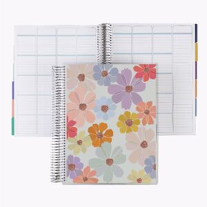 undated homeschool planner 8.5" x 11" platinum spiral 12-month. colorful cosmos classic cover by erin condren