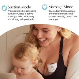 Yuemi Wearable Electric Breast Pump Hands Free, 2 Modes, 9 Levels | 24mm Flange, 2 Pack Milk Extraction Breast Pump for Effortless Pumping