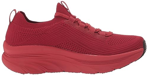 Skechers Women's D'Lux Walker SR-Ozema, Relaxed fit Athletic Styling Health Care Professional Shoe, Red, 9.5