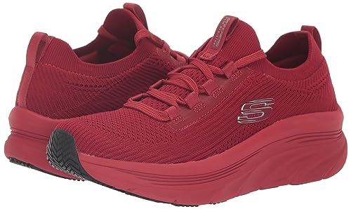 Skechers Women's D'Lux Walker SR-Ozema, Relaxed fit Athletic Styling Health Care Professional Shoe, Red, 9.5