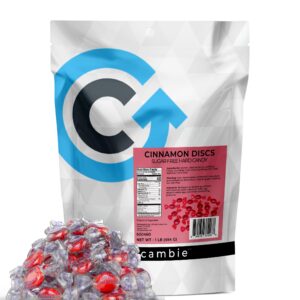 Sugar Free Cinnamon Discs by Cambie, 1 lb of Cinnamon Flavored Sugar Free Candy, Keto Friendly Candy, 1 lb