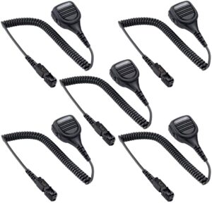 commountain speaker mic with reinforced cable for motorola radios xpr 3500e, xpr 3300e, xpr 3500, xpr 3300, xpr3500e, xpr3300e, xpr3500, xpr3300, xpr noise reduction shoulder microphone-5 pack