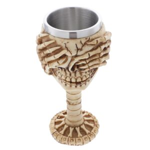 didiseaon 1pc skull wine glass wine glass for halloween halloween wine cup three-dimensional decorate 3d wine glass skeleton stainless steel skull cup skull wine cup goblet ghost head gift