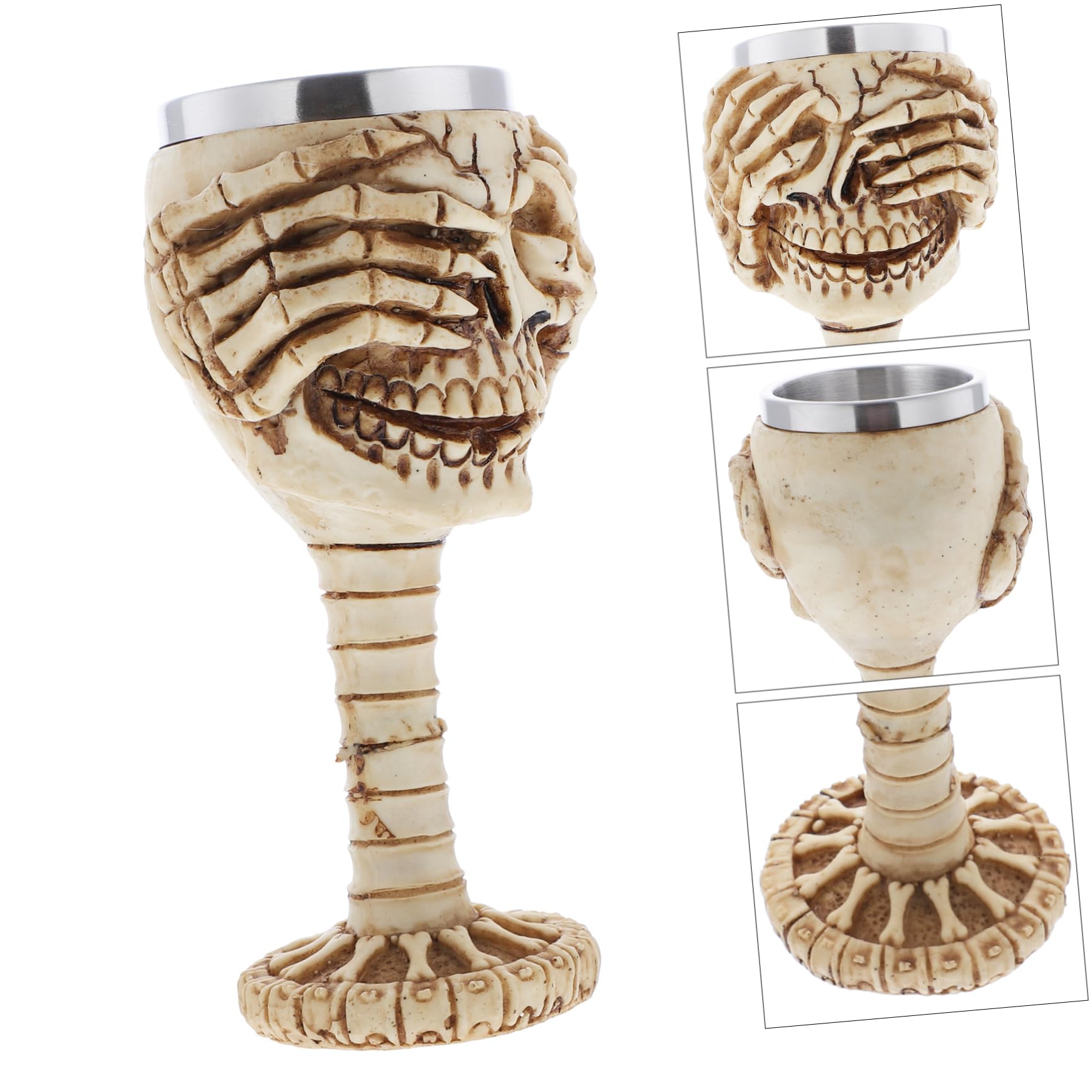 Didiseaon 1Pc Skull Wine Glass Wine Glass for Halloween Halloween Wine Cup three-dimensional decorate 3d wine glass skeleton Stainless steel skull cup Skull Wine Cup goblet ghost head gift