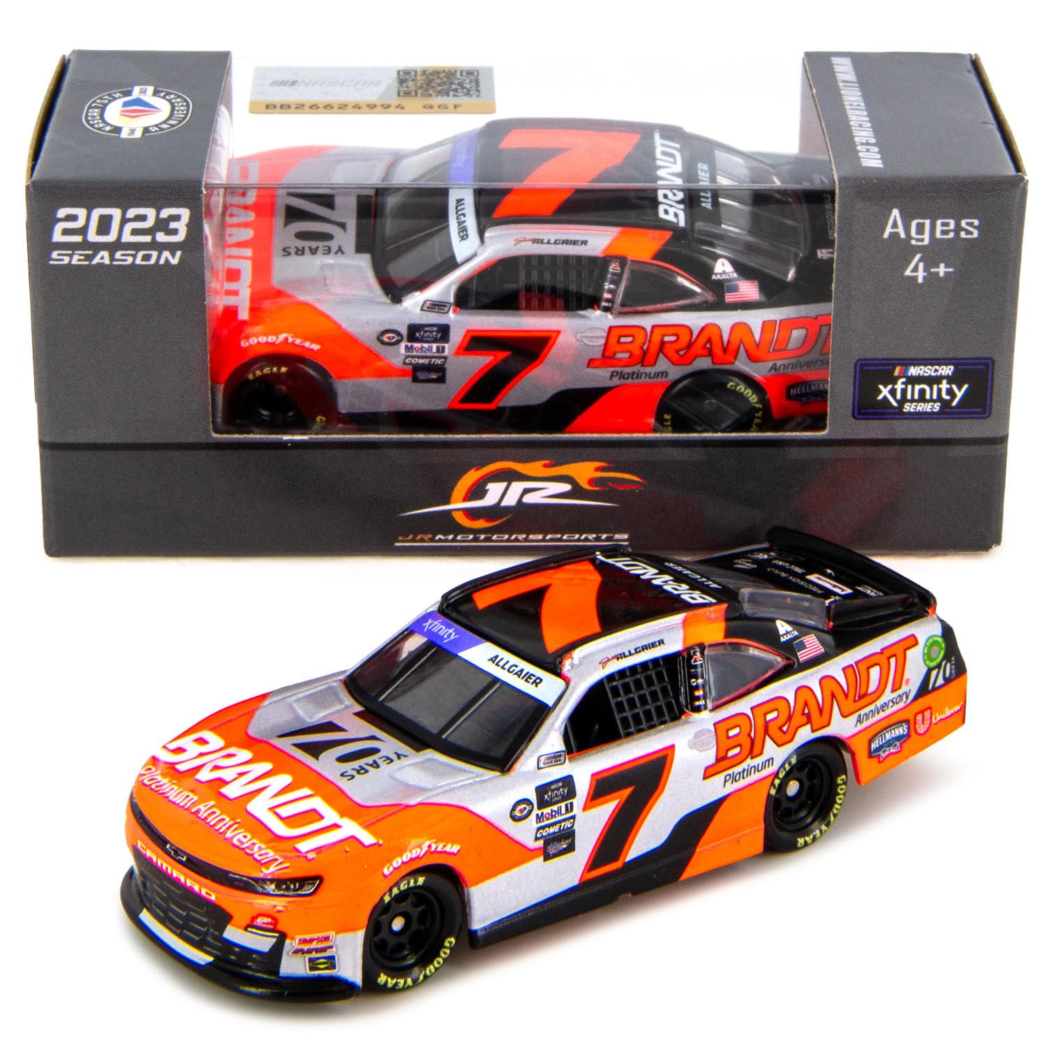 Lionel Racing Justin Allgaier 2023 Brandt 70th Anniversary Xfinity Series Diecast Car 1:64 Scale