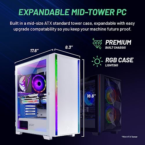 Skytech Gaming Shiva Gaming PC Desktop – Intel Core i5 12400F 2.5 GHz, NVIDIA RTX 4060, 1TB NVME SSD, 16GB DDR4 RAM 3200, 650W Gold PSU, 11AC Wi-Fi, Windows 11 Home 64-bit,White