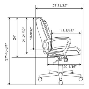 Realspace® Rezzi Vegan Leather Mid-Back Manager Chair, Black