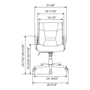 Realspace® Rezzi Vegan Leather Mid-Back Manager Chair, Black