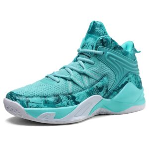 CJSPORX Men Women Basketball Shoes Breathable Non Slip Outdoor Fashion Sneakers Blue-3 Size 7