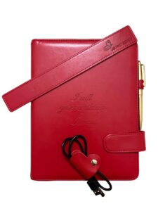 planner notebook a5 6 ring binder organizer (red) cover size 9,5’’x 7.25’’ personal business organizer planner journals for writing leather journal for women notebook for journaling with pen