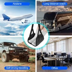 Airplane Footrest for Your Comfortable Travel（Relax Your feet).Foot Hammock for Airplanes, Buses, Trains, Offices Adjustable.Travel Essential Accessories. (Black)