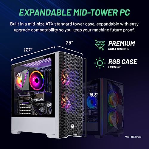 Skytech Blaze Gaming PC Desktop – Intel Core i5 12400F 2.5 GHz, NVIDIA RTX 4060, 1TB NVME SSD, 16GB DDR4 RAM 3200, 650W Gold PSU, 11AC Wi-Fi, Windows 11 Home 64-bit