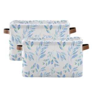 sdmka fabric storage baskets blue branch foldable baskets large storage bins for organizing shelves closet home, decorate your rooms