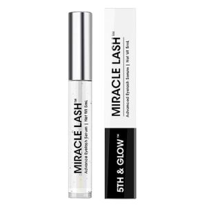 5th & glow miracle lash enhancing serum, eyelash serum to nourish, hydrate, and protect eyelashes, promotes lash growth