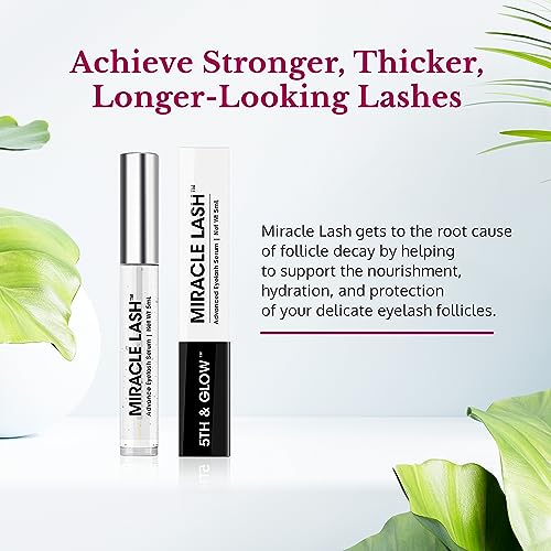 5th & Glow Miracle Lash Enhancing Serum, Eyelash Serum to Nourish, Hydrate, and Protect Eyelashes, Promotes Lash Growth