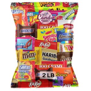 golax assorted bulk chocolate mix - snickers, kit kat, milky way, twix, whoopers, heath & more! by candy market (32 ounces)