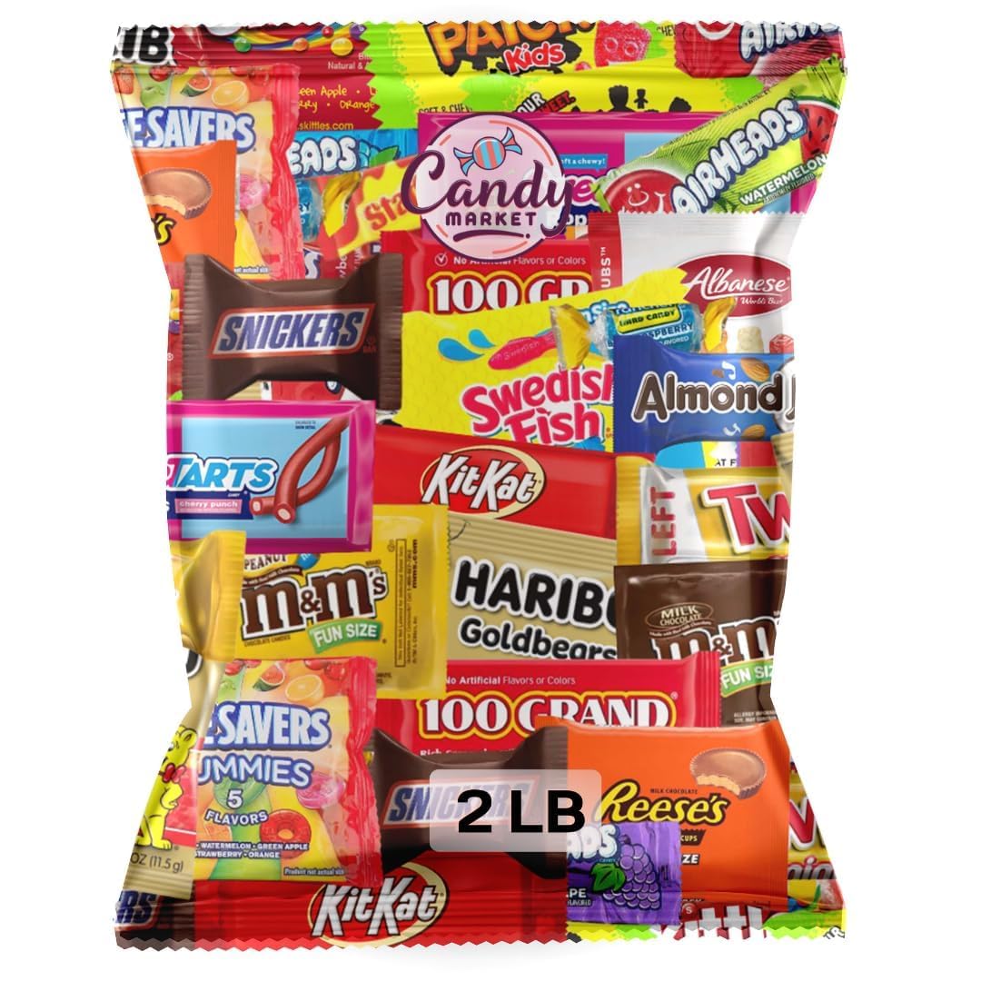 Golax Assorted Bulk Chocolate Mix - Snickers, Kit Kat, Milky Way, Twix, Whoopers, Heath & More! By Candy Market (32 Ounces)