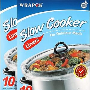 20 Slow Cooker Liners, Small Sizes Disposable Cooking Bag, Easy to Clean Plastic Bag,BPA Free fit 1-3 Quarts (2Pack)