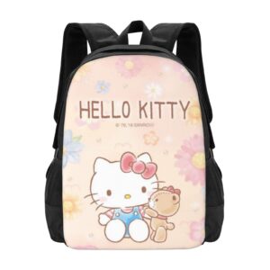 SOREC Hello Cat Kitty And Friend Backpack Big Capacity Water Resistant Lightweight Laptop Backpack For Travel Office Outdoor Cosplay Daypacks