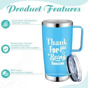 Bokon 6 Pcs Thank You Gift 20oz Stainless Steel Insulated Coffee Mug with Handle Employee Appreciation Gift Travel Tumblers Inspirational Gifts for Coworker Nurse Teacher Volunteer Social Worker Mom