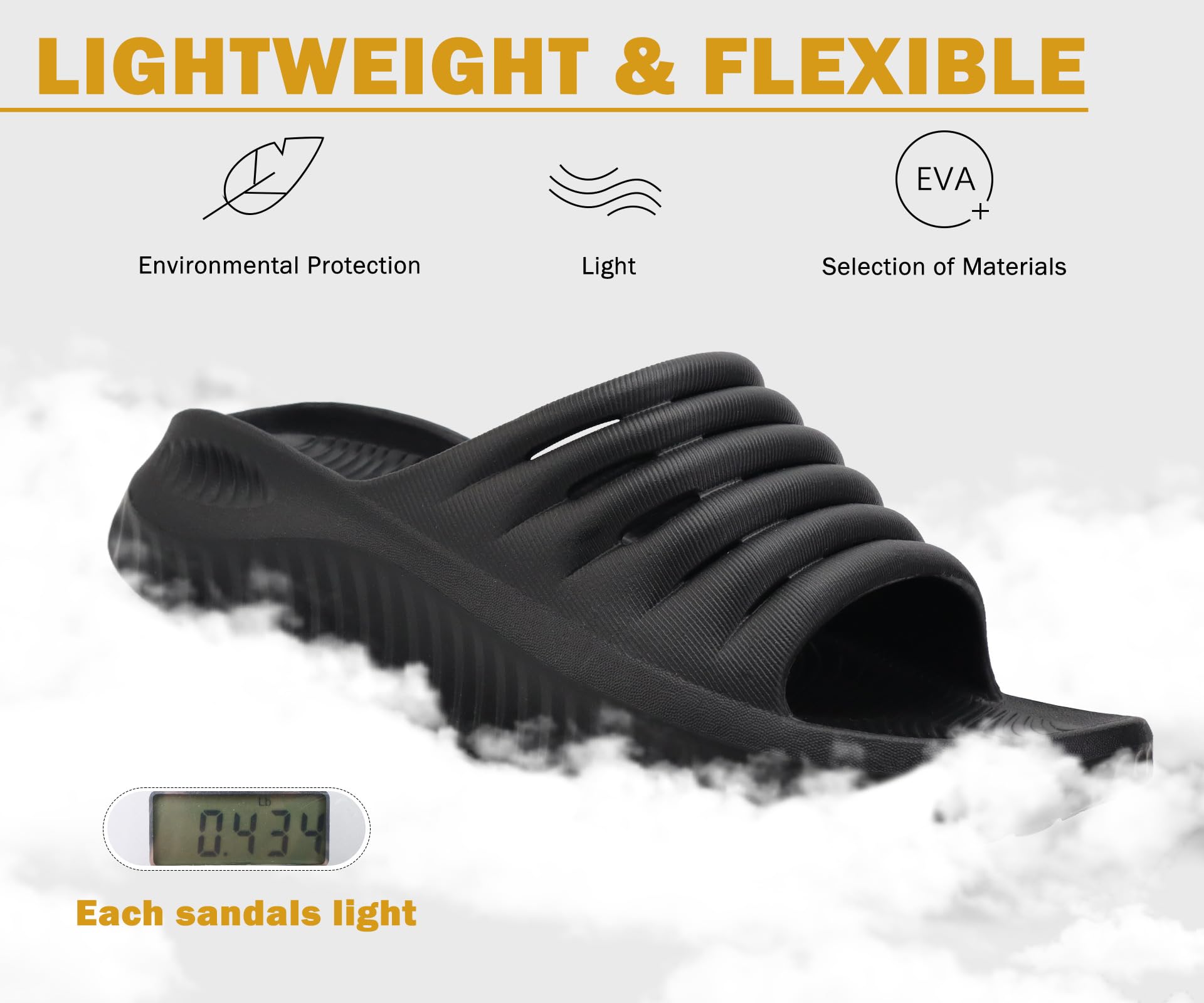 KuaiLu Womens Recovery Sandals Comfortable Plantar Fasciitis Arch Support Ladies Orthopedic Running Sport Slides Open Toe Slip On Thick Athletic Cushion Slippers Summer Pool Beach Sandles Black 10