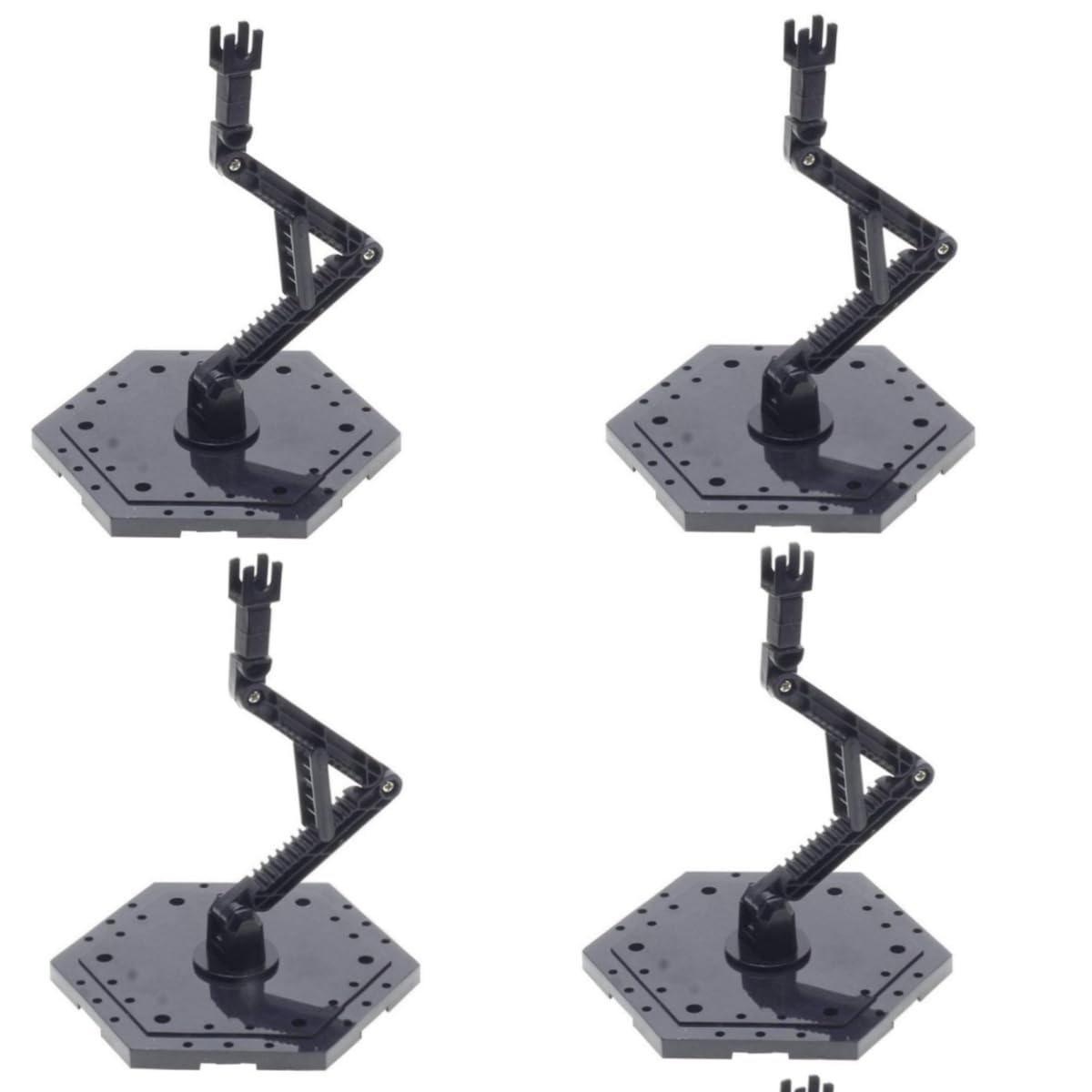 Bioristar HG RG Hobby Action Base Gundam Model Stand Hobby Display Stand Pack of 4 1/144 Scale (4 pack Black)