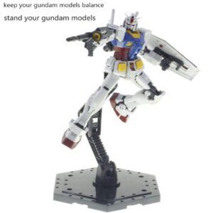 Bioristar HG RG Hobby Action Base Gundam Model Stand Hobby Display Stand Pack of 4 1/144 Scale (4 pack Black)