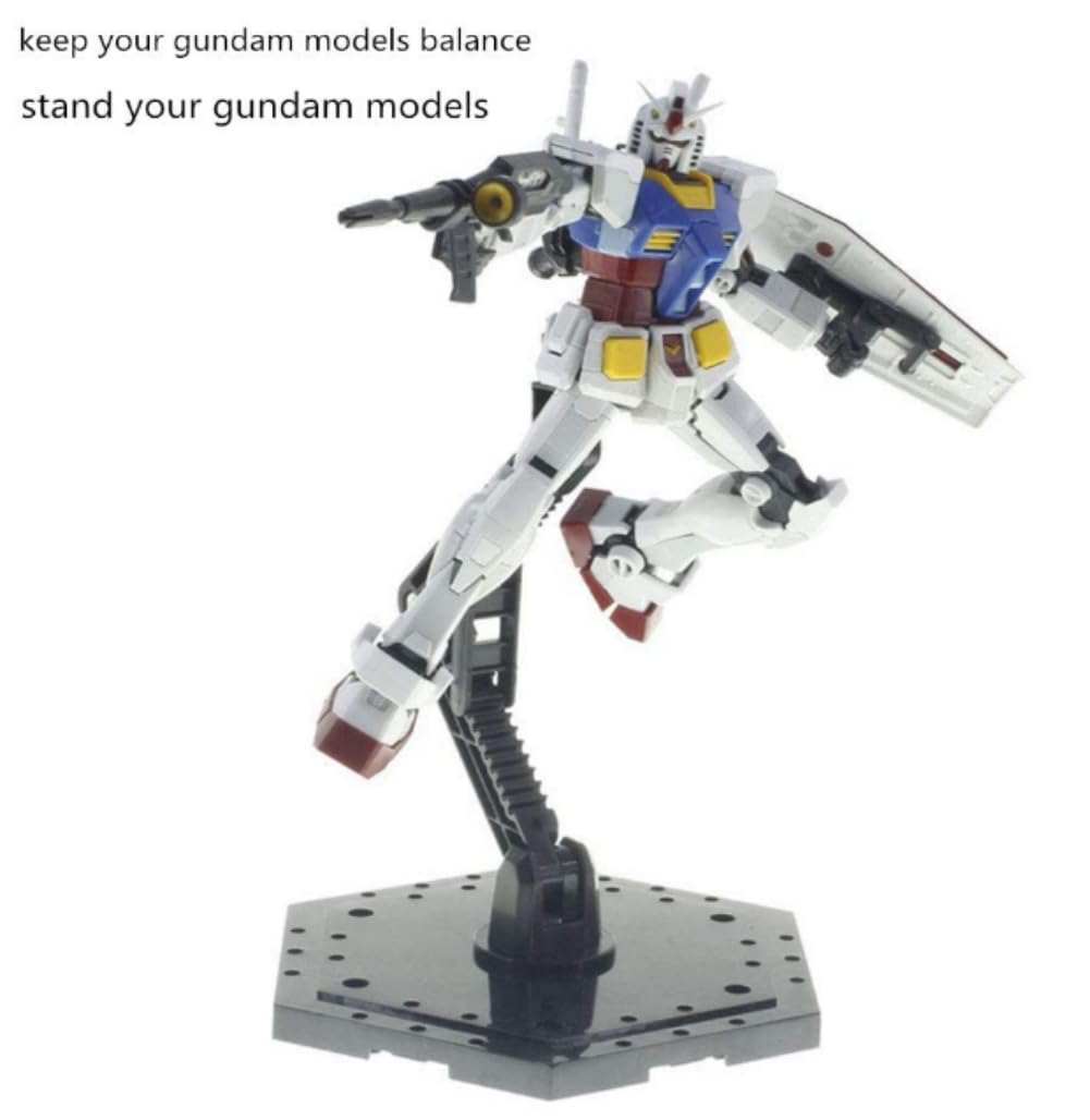 Bioristar HG RG Hobby Action Base Gundam Model Stand Hobby Display Stand Pack of 4 1/144 Scale (4 pack Black)