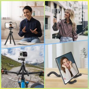 Eicaus Portable and Flexible Phone Tripod Stand for Cellphones, Compact Mini Tripod with Remote for Video Recording, Vlogging and Travel Photography(Rubber)