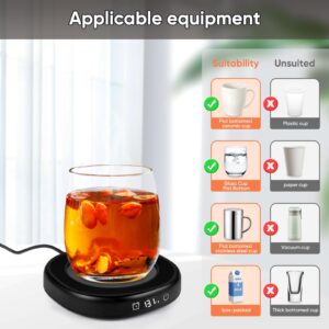 Coffee Mug Warmer for Desk,SAINSWIN 3 Temp-Settings Hot Drink Beverage Warmer Plate,Coffee Cup Warmer with Auto Shut Off,Plate Warmer Keep Coffee, Beverage, Milk, Tea and Hot Chocolate Warm(NO Mug)