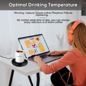 Coffee Mug Warmer for Desk,SAINSWIN 3 Temp-Settings Hot Drink Beverage Warmer Plate,Coffee Cup Warmer with Auto Shut Off,Plate Warmer Keep Coffee, Beverage, Milk, Tea and Hot Chocolate Warm(NO Mug)