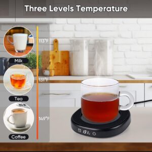 Coffee Mug Warmer for Desk,SAINSWIN 3 Temp-Settings Hot Drink Beverage Warmer Plate,Coffee Cup Warmer with Auto Shut Off,Plate Warmer Keep Coffee, Beverage, Milk, Tea and Hot Chocolate Warm(NO Mug)