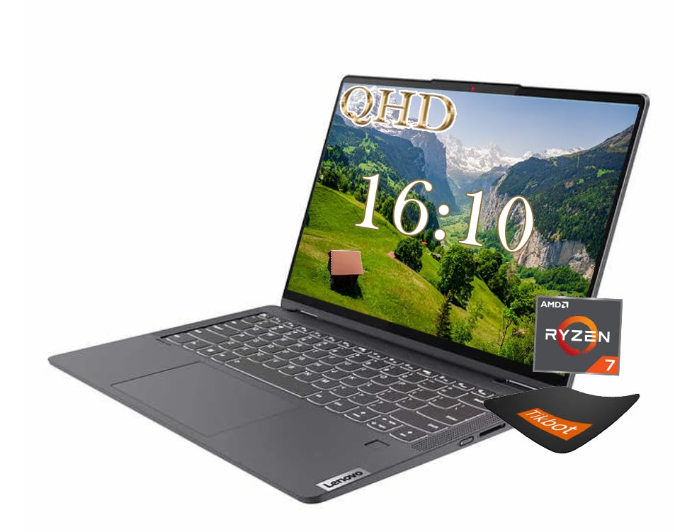 Lenovo Flex 5 14" 16:10 QHD 2-in-1 Touchscreen Laptop, AMD 8-Core R7 5700U, Wi-Fi 6, Fingerprint Reader, Backlit KB, Win11 W/Mouse Pad (16GB RAM | 1TB PCIe SSD)