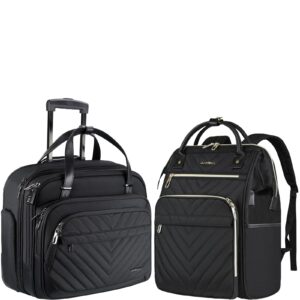 vankean rolling laptop bag for women laptop backpack bundle