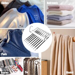 CERETIA 9 Layers Pants Hangers Space Saving - Non Slip Stainless Steel Multifunctional Pants Rack, Clothes Closet Storage Organizer for Pants Jeans Trousers Scarf Hanger